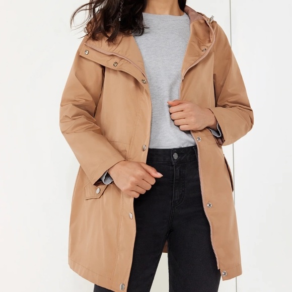 Time and Tru Tan Camel Brown Anorak Lightweight Jacket Hooded XS - Picture 1 of 6